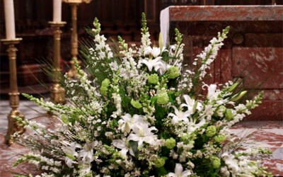 bouquet fleurs eglise enterrement